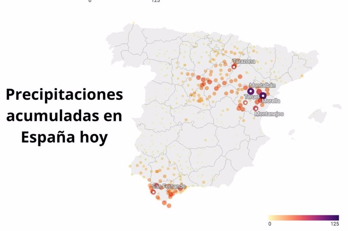 Mapa de lluvias acumuladas el 30 del 10 de 2024