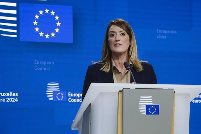 La presidenta del Parlamento Europeo, Roberta Metsola