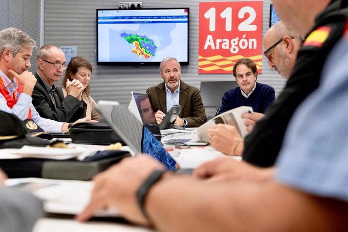 Jorge Azcón ha presidido la reunión del CECOP de esta mañana.