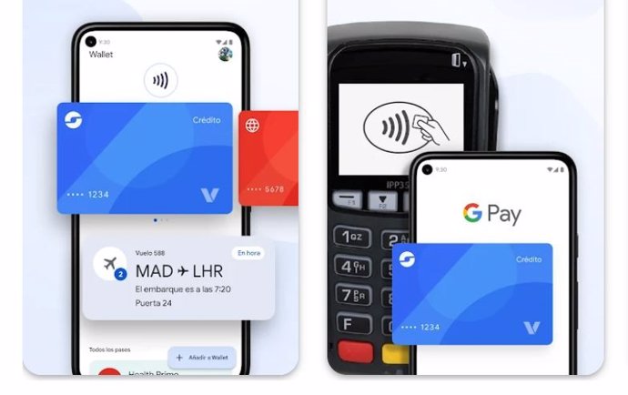 Interfaz de la aplicación de pago Google Wallet