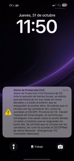 Mensaje de alerta