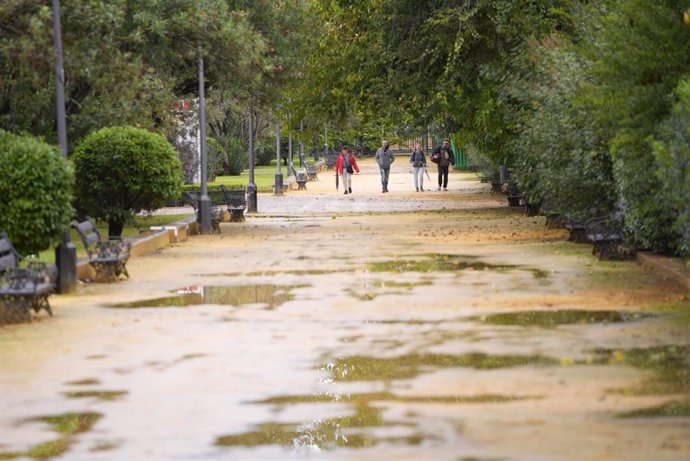 Imagen de Sevilla este jueves, tras el grueso de las precipitaciones