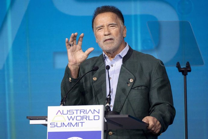 Archivo - 19 June 2024, Austria, Vienna: Austrian and American actor Arnold Schwarzenegger speaks during the Austrian World Summit at the Federal Chancellery in Vienna. Photo: Andreas Stroh/ZUMA Press Wire/dpa