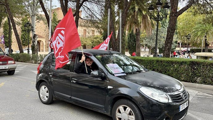 Concentración de trabajadores de Navec en Puertollano.