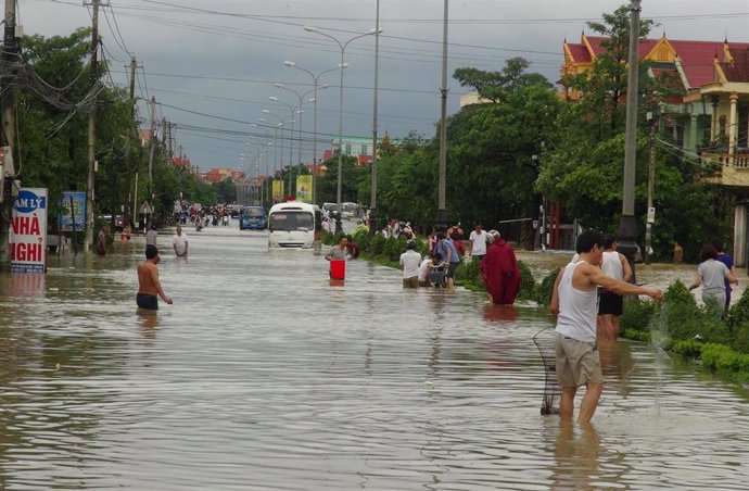 Archivo - Imagen de archivo de inundaciones en Vietnam.