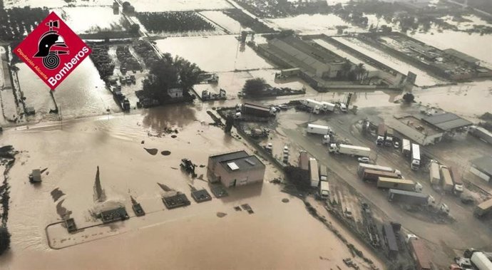 Vista de una de las zonas afectadas por las inundaciones en la provincia de Valencia.