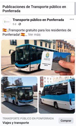 Captura de las publicaciones de la cuenta que suplanta al Ayuntamiento de Ponferrada (León).