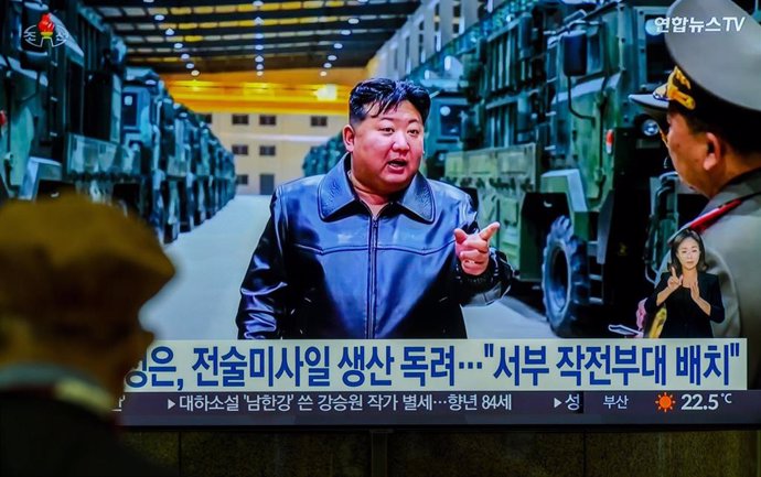 Archivo - Imagen de televisión del líder norcoreano, Kim Jong Un.