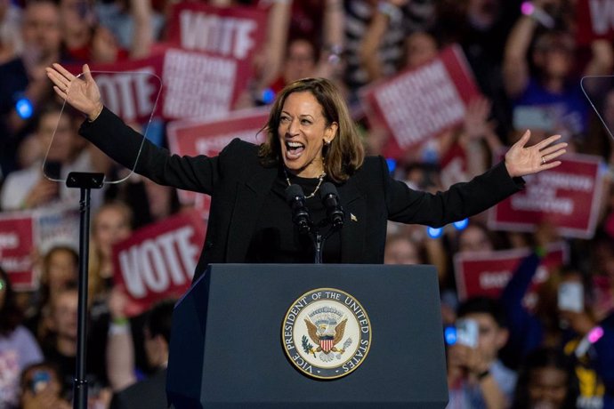 La vicepresidenta de Estados Unidos y candidata demócrata presidencial, Kamala Harris