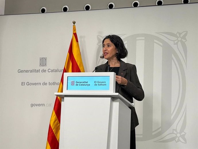 La consellera de Interior y Seguridad Pública de Catalunya, Núria Parlon, en rueda de prensa