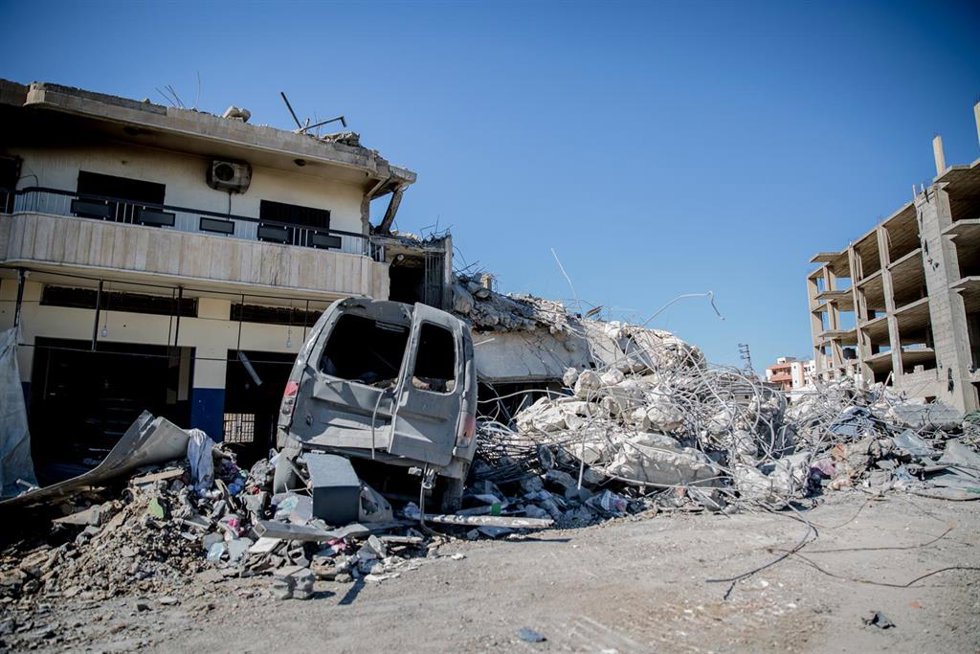 October 20, 2024, Nabatieh, Lebanon: The road between Nabatieh and Saida is mostly empty of cars and people. Nabatieh has been under Israeli evacuation orders since early October. Israel escalated its attacks on Lebanon in mid September, claiming it is 