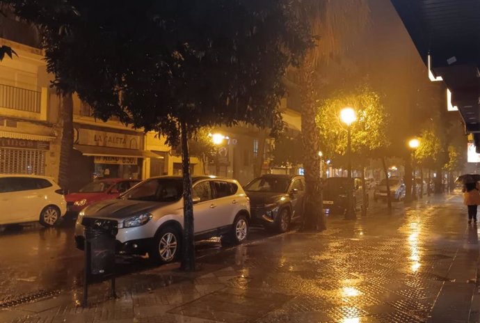 Precipitaciones en Huelva en la noche del jueves.