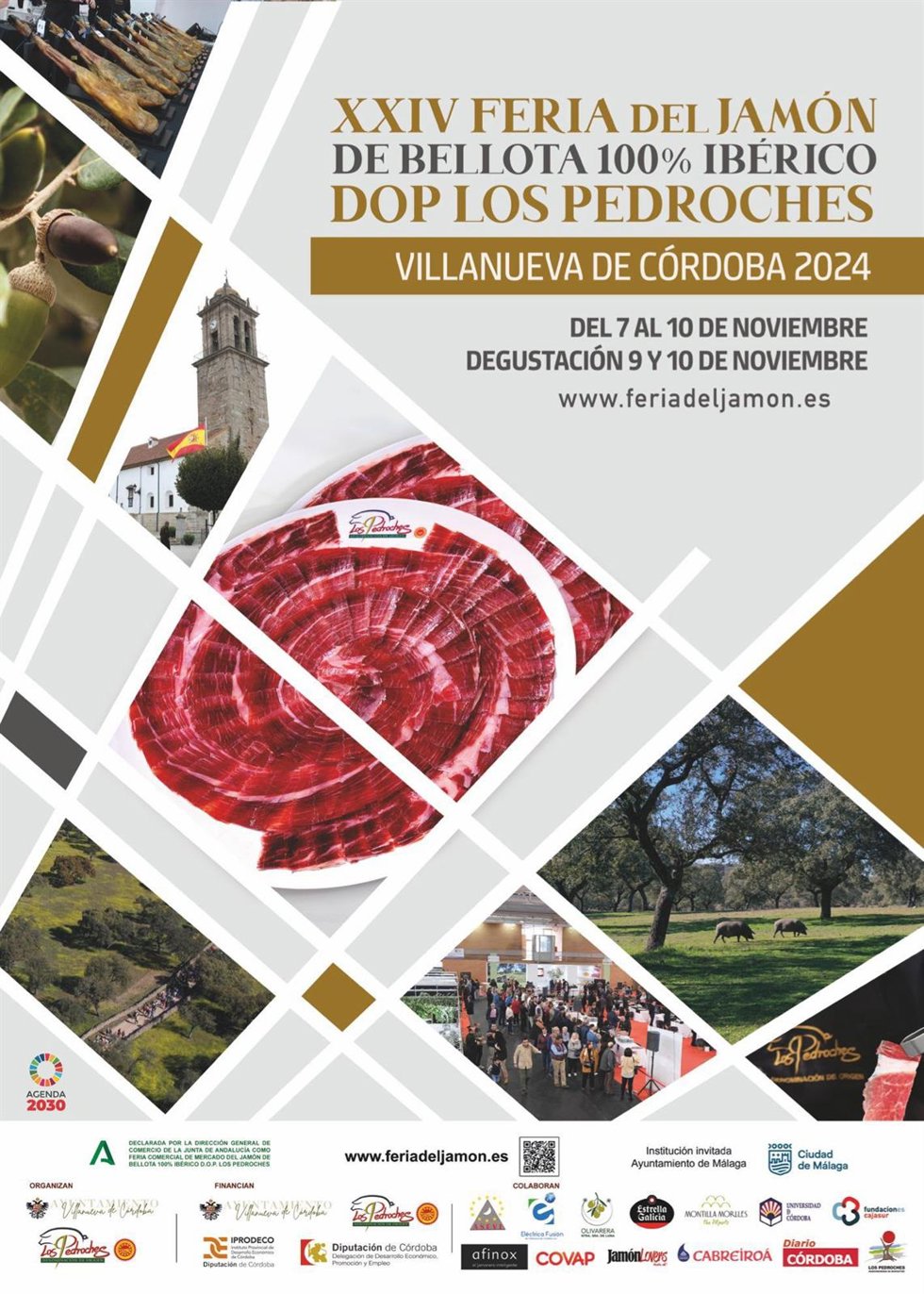 Cartel de la XIV Feria del Jamón de Bellota 100% Ibérico de Los Pedroches.