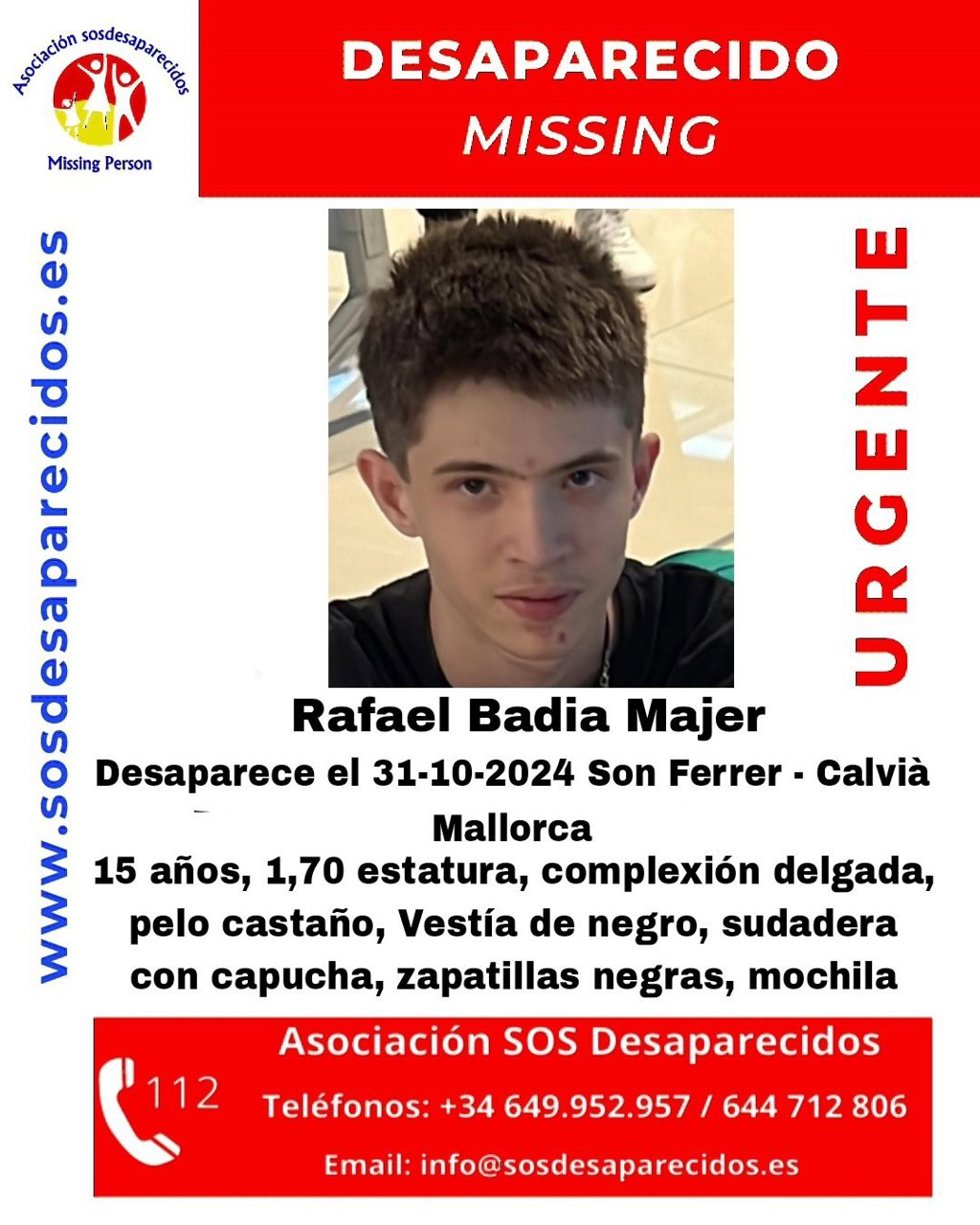 Imagen de la alerta de la desaparición.
