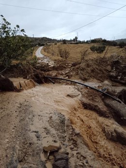 Zona de Valle de Abdalajís (Málaga)  tras el paso del temporal