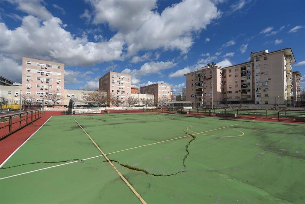 Imagen del estado de las pistas del centro deportivo Ontur