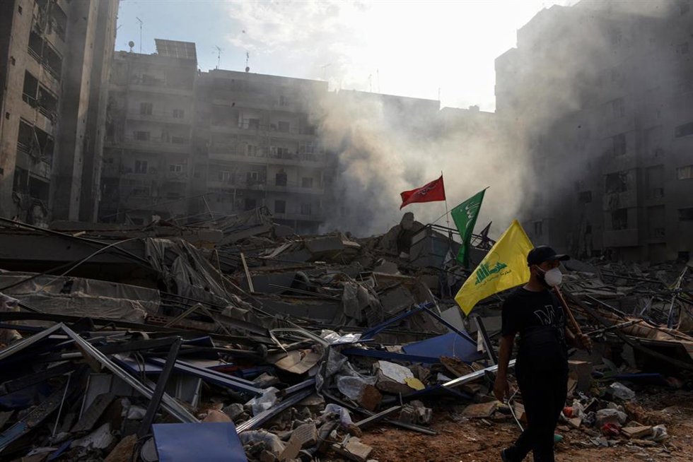 Beirut tras un ataque del Ejército de Israel.