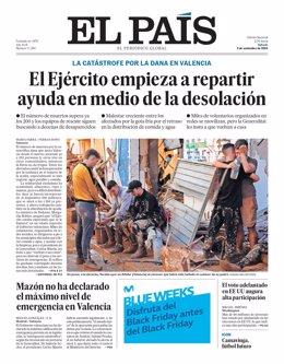 Portada de El País para el sábado 2 de noviembre de 2024.