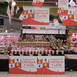 Imagen de promoción de losproductos de Castilla y León en un centro de Alcampo.