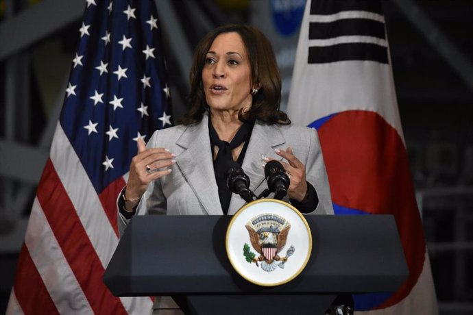 Archivo - La vicepresidenta de EEUU y candidata demócrata a la Casa Blanca, Kamala Harris.