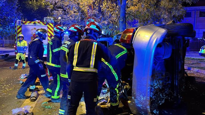 Accidente de tráfico en Leganés, Madrid.