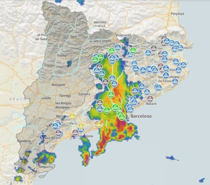 Mapa del ACA por el temporal de este lunes, 4 de noviembre del 2024