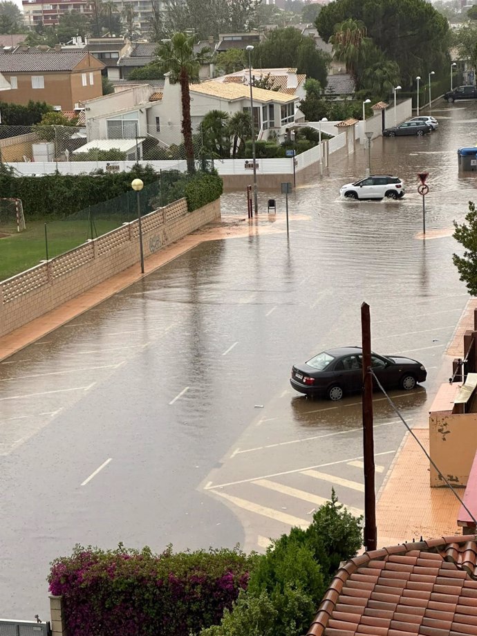 Archivo - Canet d'en Berenguer afectado por las lluvias