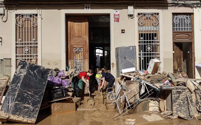 Imagen de los efectos de la DANA en pedanía de La Torre, en la ciudad de València.  