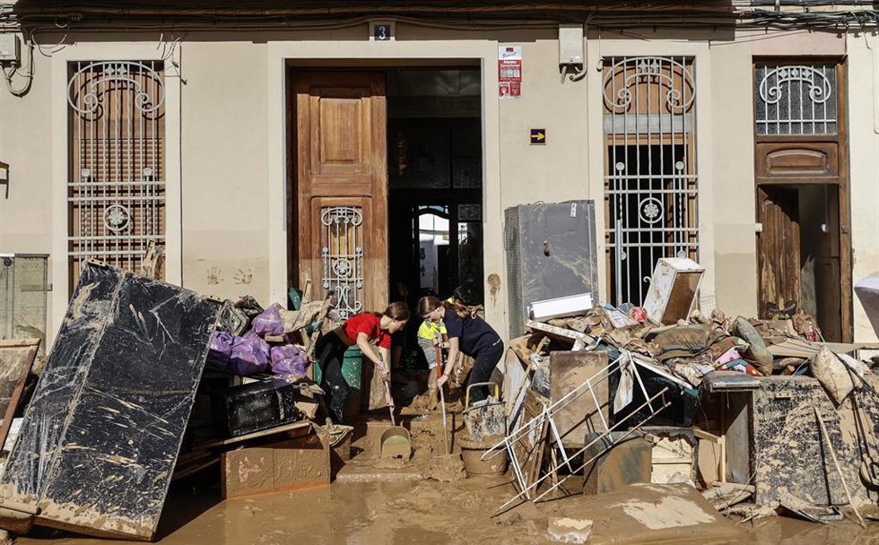 Imagen de los efectos de la DANA en pedanía de La Torre, en la ciudad de Valncia.  