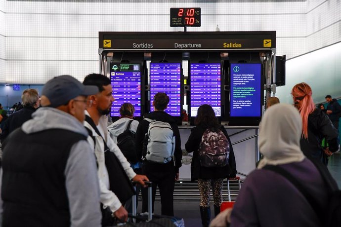 Vuelos cancelados en el aeropuerto de Barcelona.