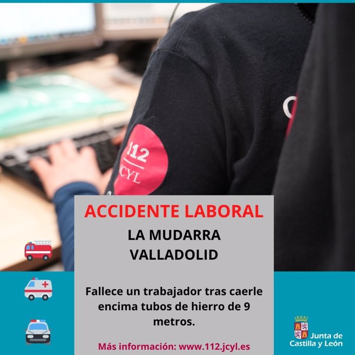 Gráfico elaborado por el 112 con datos del accidente laboral mortal ocurrido en La Mudarra (Valladolid)