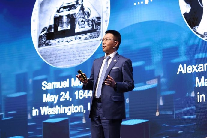 James Chen, President of Carrier Business, Huawei, delivering a keynote speech