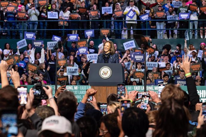 Acto de campaña de la vicepresidenta de Estados Unidos, Kamala Harris, en la Universidad de Michigan