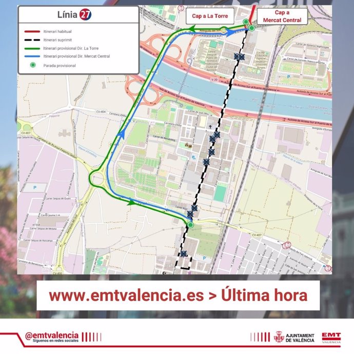 Recorridos de autobuses de la EMT