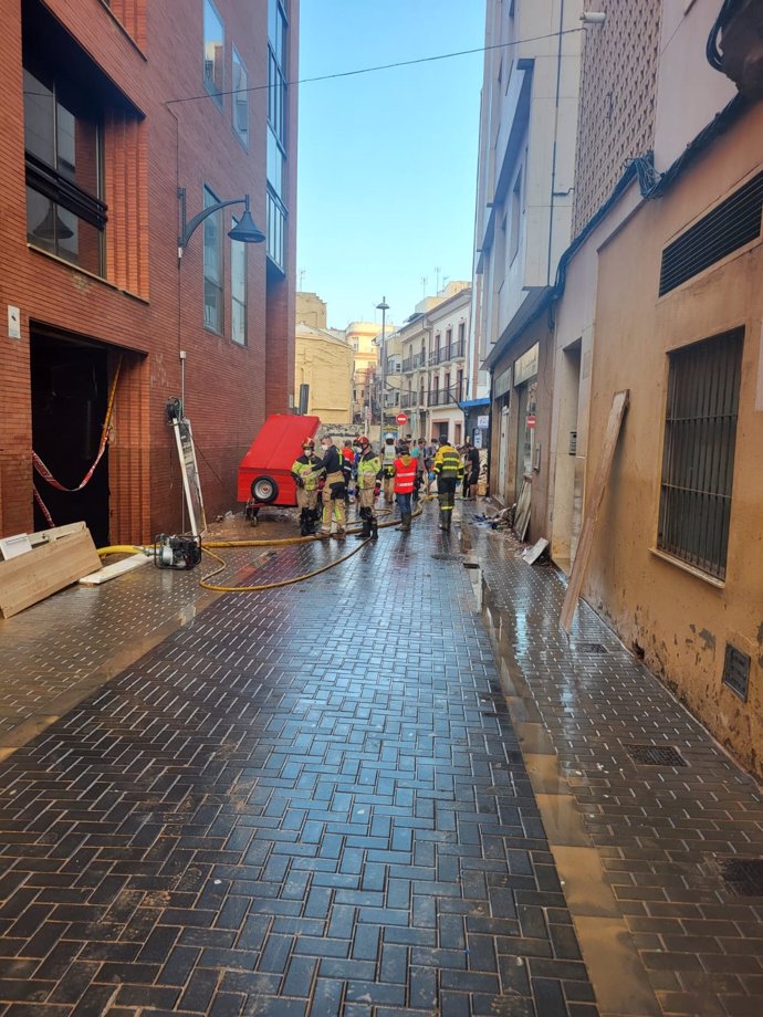 Operativo del Gobierno de Aragón en Catarroja (Valencia).