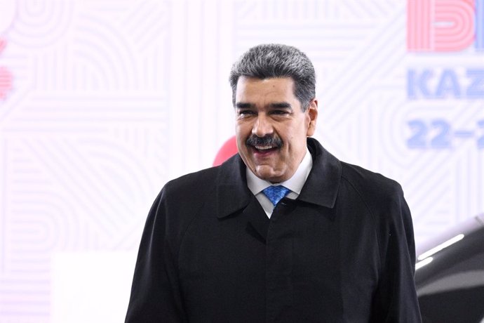 HANDOUT - 24 October 2024, Russia, Kazan: President of Venezuela Nicolas Maduro arrives at Kazan Expo to attend the plenary session of the Outreach/BRICS Plus meeting. Photo: Kirill Zykov/Photohost agency brics-russia202/dpa - ATTENTION: editorial use onl