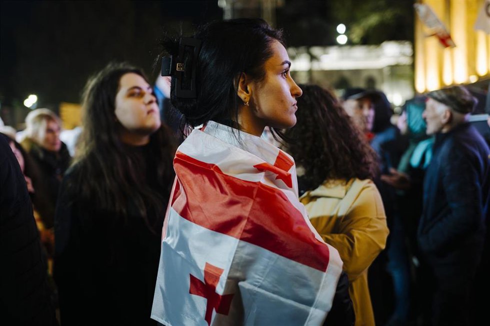 Imagen de archivo de una protesta convocada por la oposición en Georgia.