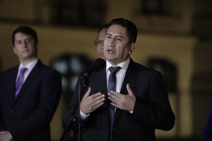 Archivo - March 10, 2022, LIMA, PERU: Lima, 6. de Diciembre del 2021.Culmin reunin de el presidente  de la republica con los lderes  polticos  de Somos Per, partido morado, avanza  pas, Per libre.  en la foto el lider del partido DE PERU LIB