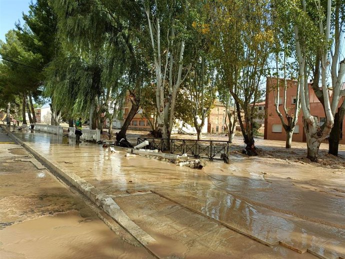 La localidad conquense de Mira tras ser afectada por la DANA