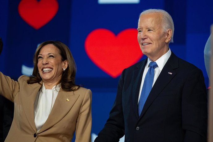 Archivo - Kamala Harris y Joe Biden en la Convención Nacional Demócrata de Chicago