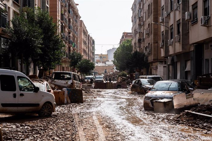 Estragos ocasionados por la DANA, a 5 de noviembre de 2024, en Catarroja, Valencia, Comunidad Valenciana (España). 