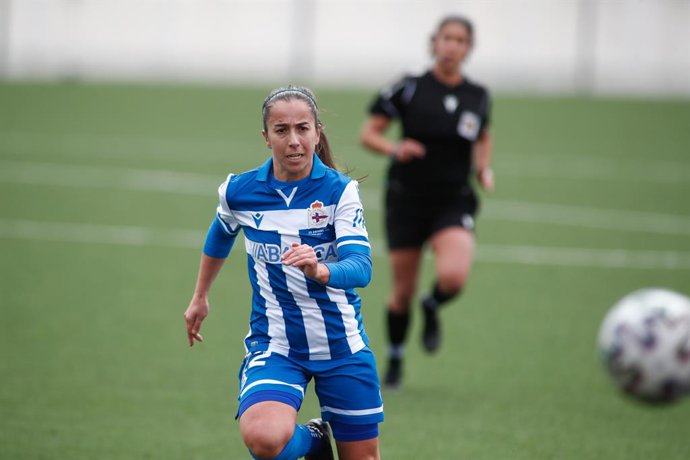 Archivo - Cristina Martinez of Deportivo in action during the the spanish women league, Primera Iberdrola, football match played between Rayo Vallecano and RC Deportivo de la Coruna Abanca at Ciudad Deportiva Rayo Vallecano on february 28, 2021, in Madr