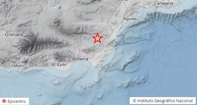 Registrado un terremoto de magnitud 2,8 con epicentro en Sorbas sentido en otros cinco municipios de Almería