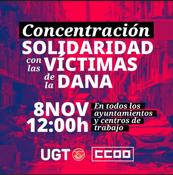 Cartel delas concentraciones en solidaridad por la DANA