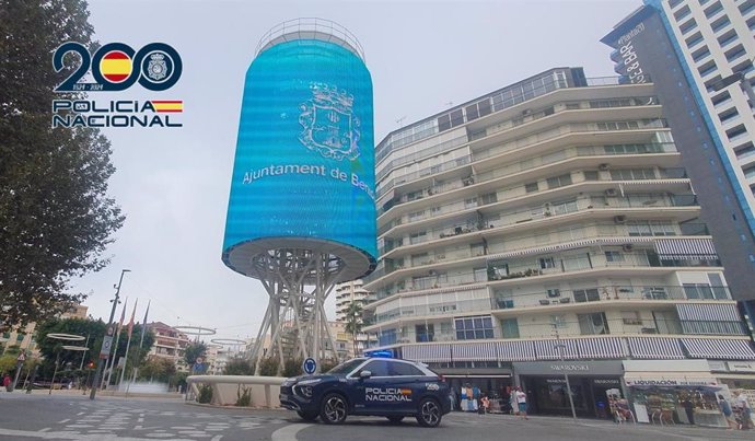 Coche de Policía Nacional en Benidorm (Alicante), en una imagen de archivo.