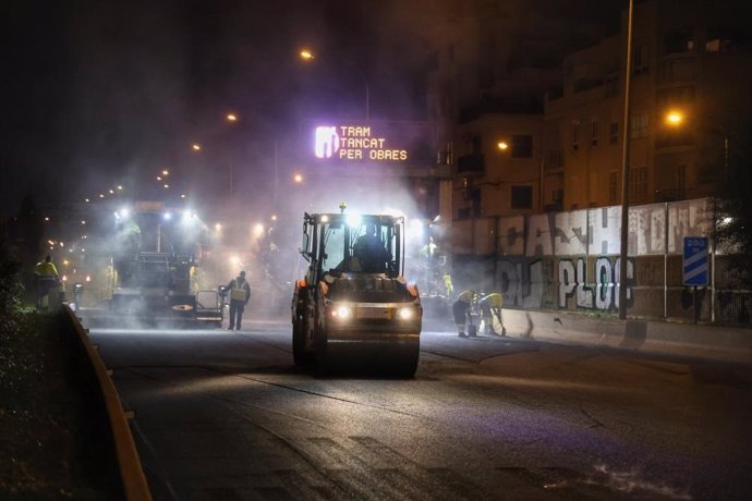 Obras en la vía de Cintura y en la autopista al aeropuerto de Son Sant Joan.