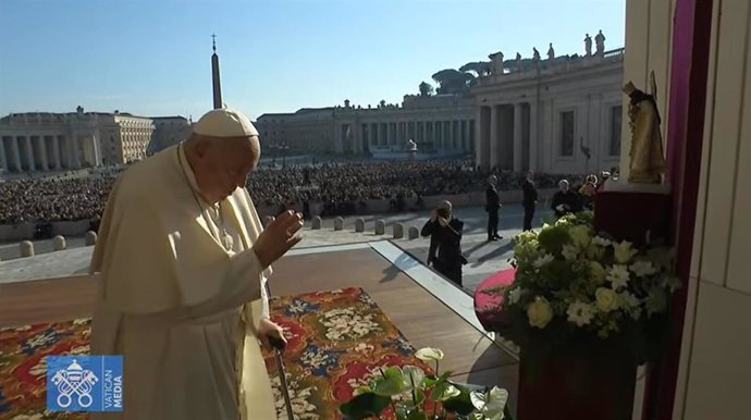 La imagen de la Virgen de los Desamparados preside la audiencia general del Papa en recuerdo a las víctimas de la DANA