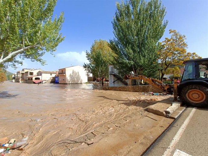 La localidad conquense de Mira tras ser afectada por la DANA.