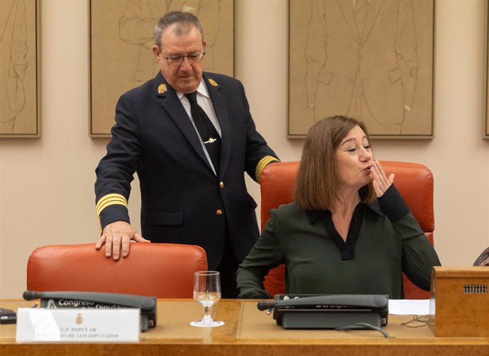 La presidenta del congreso de los diputados, Francina Armengol, a su llegada a la comisión consultiva de nombramientos para la elección de los miembros del Consejo de Administración y del Presidente de la Corporación RTVE, a 6 de noviembre de 2024, en Mad