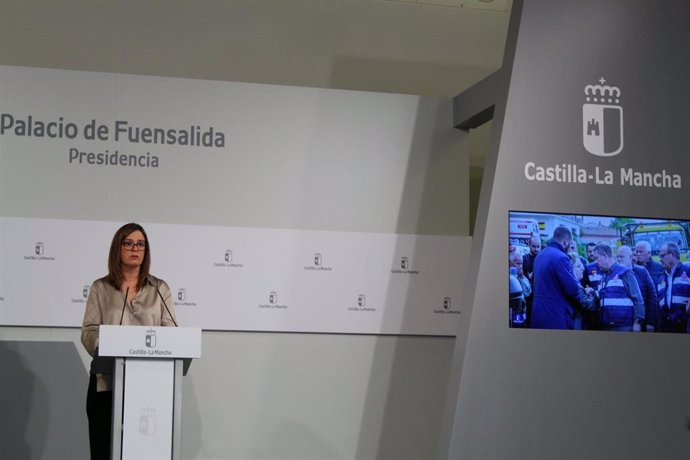 La consejera Portavoz del Gobierno regional, Esther Padilla, ha comparecido en rueda de prensa, en el Palacio de Fuensalida, para informar sobre los acuerdos adoptados por el Consejo de Gobierno.